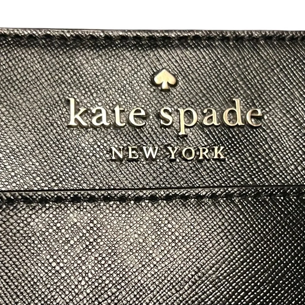 Kate Spade New York Black Saffiano Leather Small Satchel Crossbody Bag Gold Logo